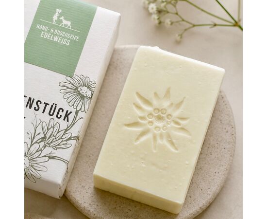 Handgemachte Naturseife «Edelweiss» aus der Schweiz von seifenstueck.live